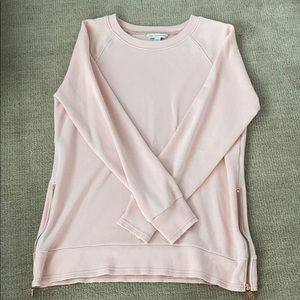 Light Pink Sweater with Rose Gold Zipper Detail